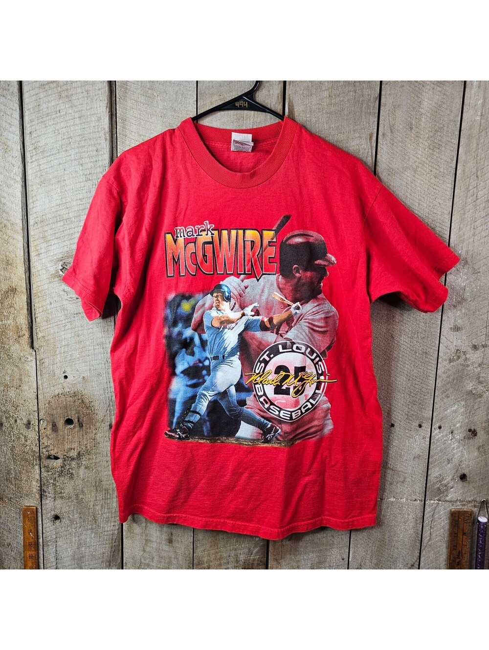 Vintage Mark McGwire St. Louis Cardinals Big Mac 98 T-Shirt MLB Baseball Red L